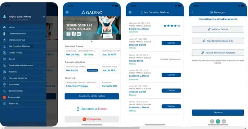 Ver la cartilla médica de Galeno en la aplicación para celulares